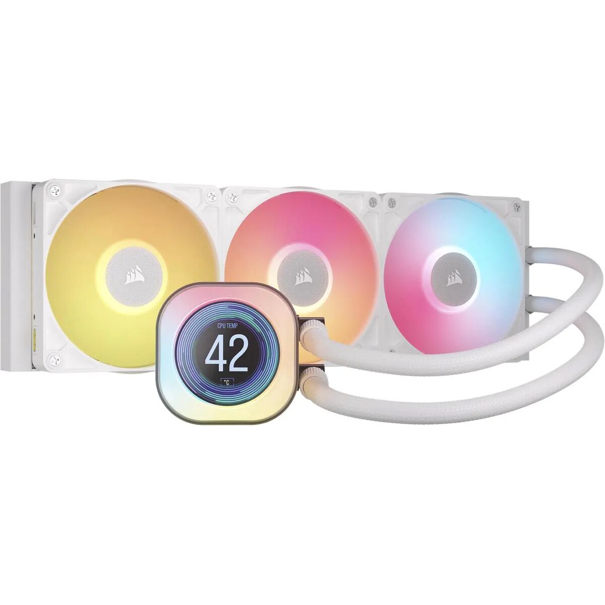 Refrigeración Líquida - Corsair iCUE LINK TITAN 360 RX LCD - White - Radiador 360mm - 3 Fans 120mm - AMD AM4/AM5 | Intel LGA 1700/1851