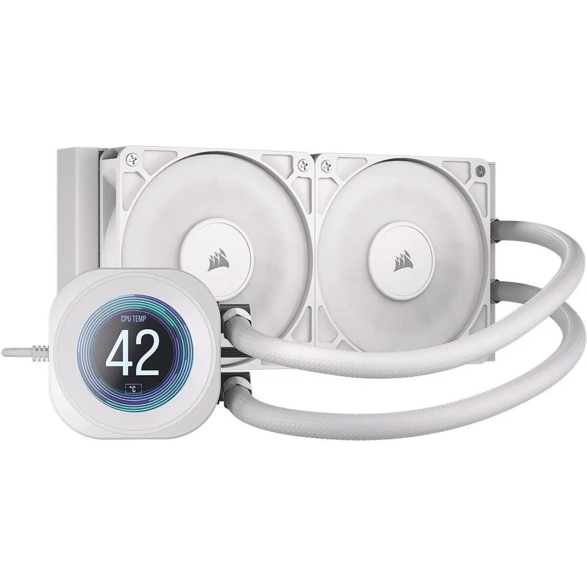 Refrigeración Líquida - Corsair Nautilus 240 RS LCD - White - Radiador 240mm - 2 Fans 120mm - AMD AM4/AM5 | Intel LGA 1700/1851