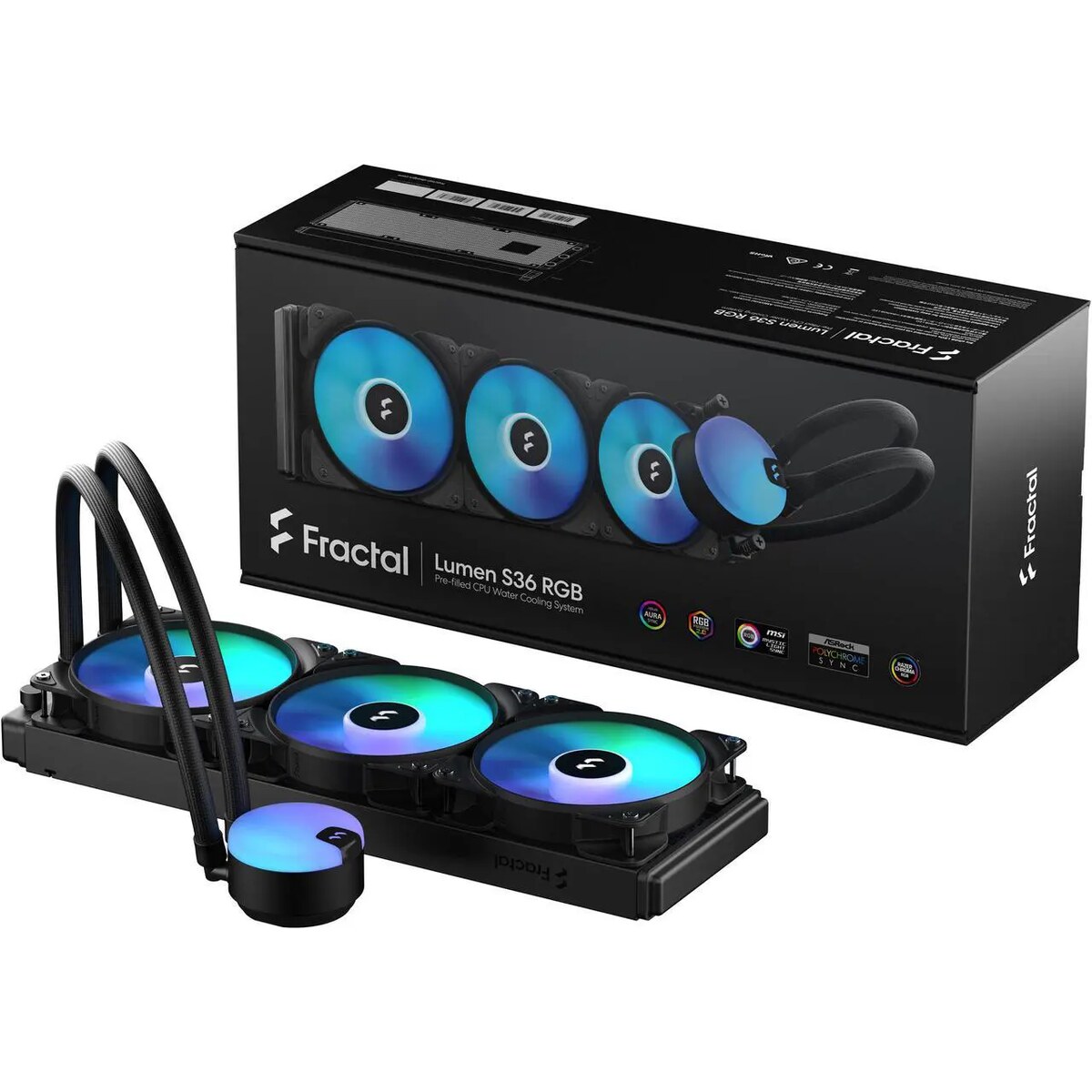 Refrigeración Líquida - Fractal Design Lumen S36 v2 - Black - Radiador 360mm - 3 Fans 120mm - AMD AM4/AM5 | Intel LGA 1700/1851