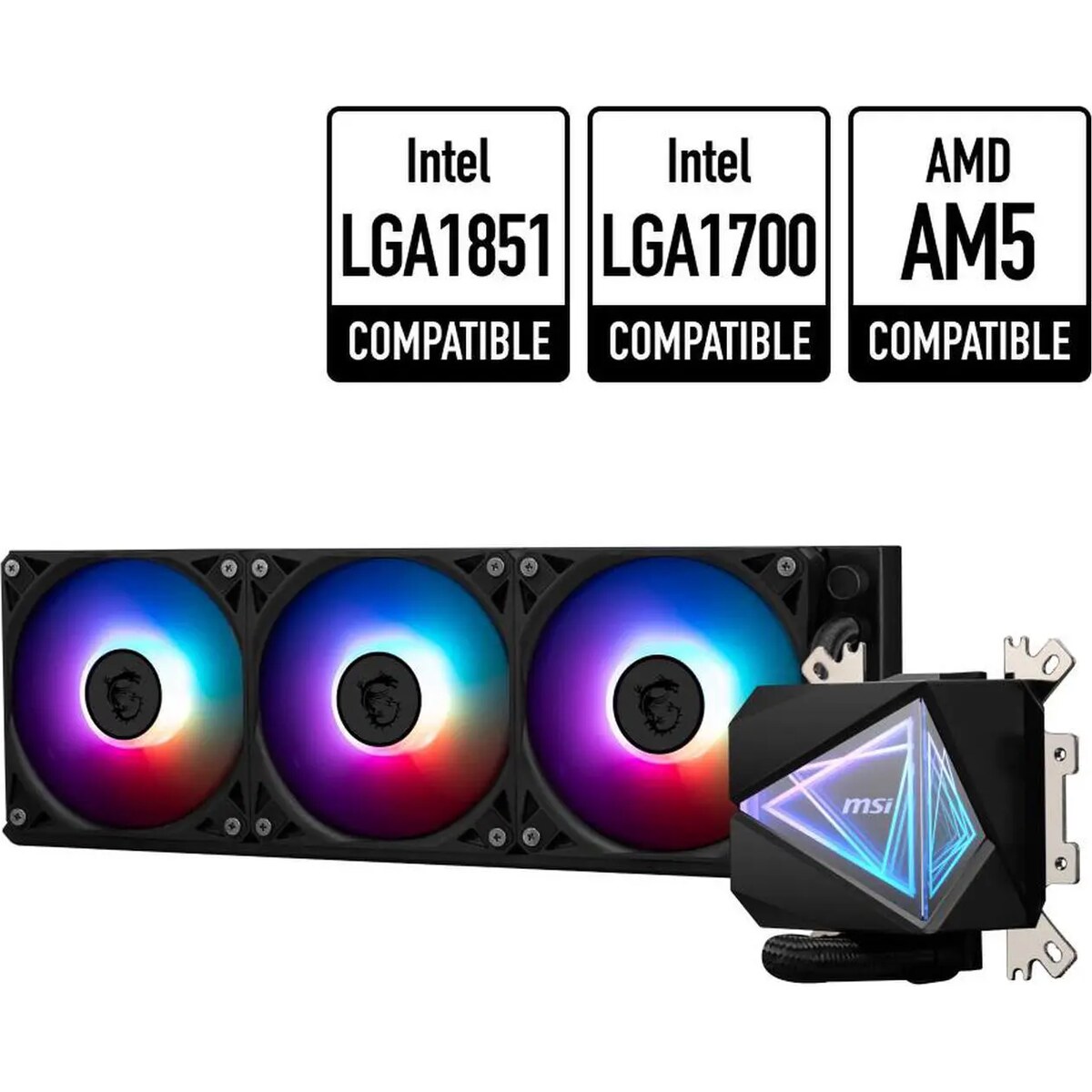 Refrigeración Líquida - MSI MAG CoreLiquid I360 - Black - Radiador 360mm - 3 Fans 120mm - AMD AM4/AM5 | Intel LGA 1700/1851