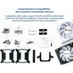 Refrigeración Líquida - MONTECH HyperFlow ARGB 240 - White - Radiador 240mm - 2 Fans 120mm - AMD AM4/AM5 | Intel LGA 1700/1851 - Imagen 5