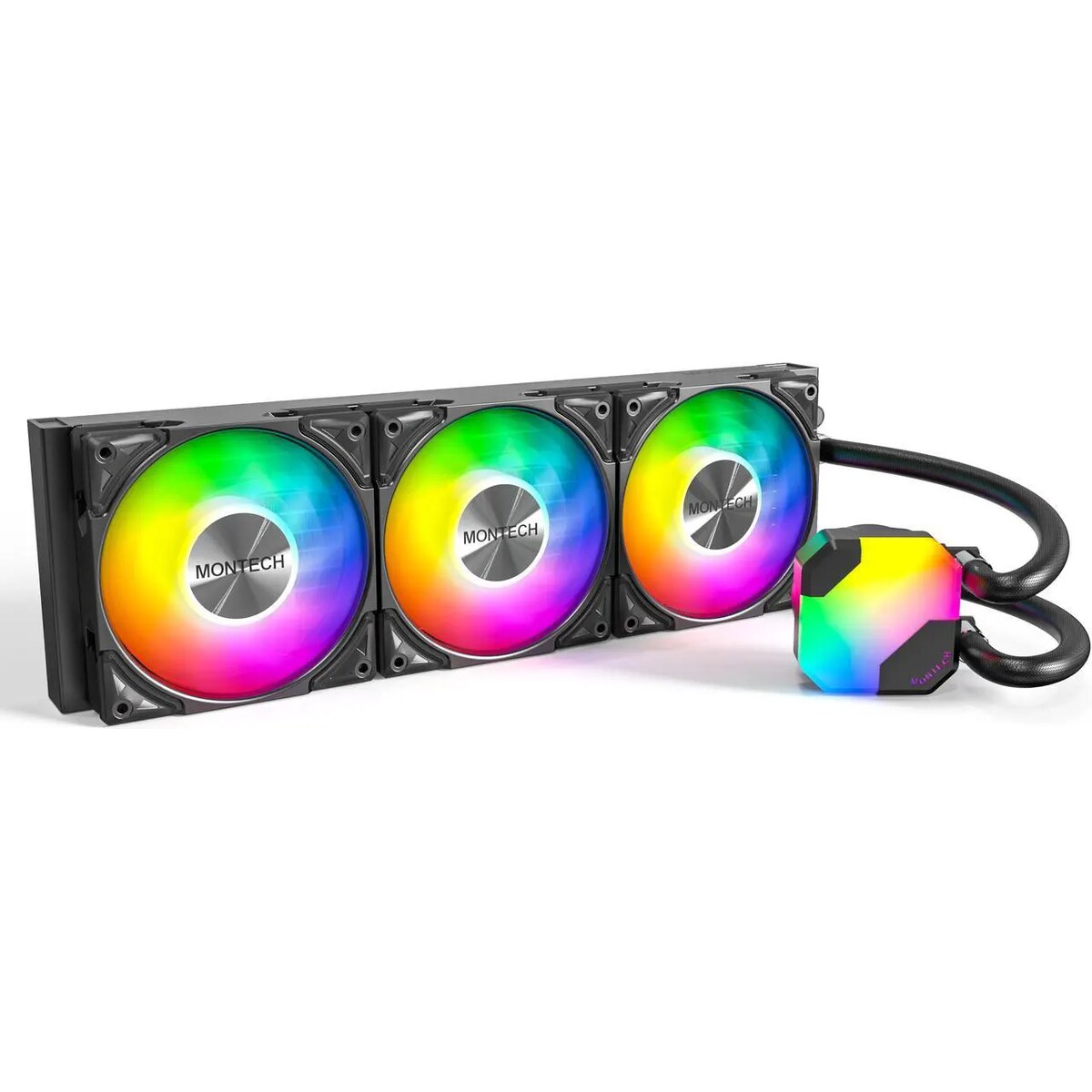 Refrigeración Líquida - MONTECH HyperFlow ARGB 360 - Black - Radiador 360mm - 3 Fans 120mm - AMD AM4/AM5 | Intel LGA1700/1851