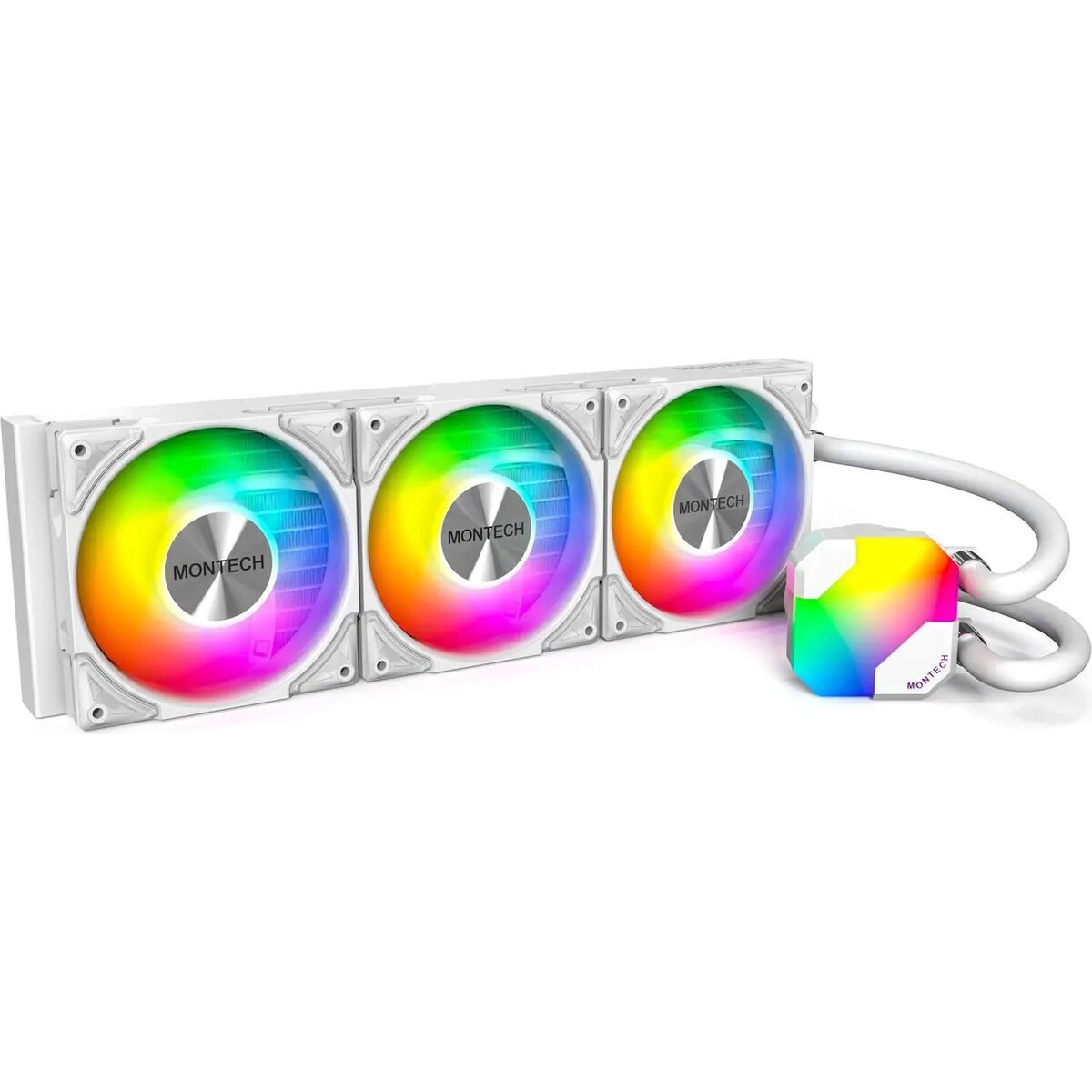 Refrigeración Líquida - MONTECH HyperFlow ARGB 360 - White - Radiador 360mm - 3 Fans 120mm - AMD AM4/AM5 | Intel LGA1700/1851