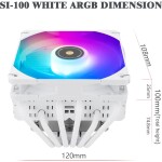 Disipador - Thermalright SI-100 - White - 1 Fan 120mm - AMD AM4/AM5 | Intel LGA 1700/1851 - Imagen 6