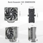 Disipador - Thermalright BA120 - Black - Radiador N/Dmm - 1 Fans 120mm - AMD AM4/AM5 | Intel LGA 1700/1851 - Imagen 5