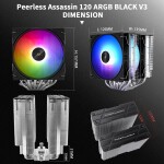 Disipador - Thermalright Peerless Assassin 120 V3 - Black - Radiador N/D - 2 Fans 120mm - AMD AM4/AM5 | Intel LGA 1700/1851 - Imagen 5