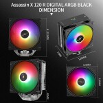 Disipador - Thermalright Assassin X 120R Digital - Black - Radiador N/Dmm - 1 Fans 120mm - AMD AM4/AM5 | Intel LGA 1700/1851 - Imagen 7