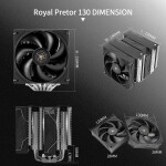 Disipador CPU - Thermalright Royal Pretor 130 - Black - Dual Tower - AMD AM4/AM5 | Intel LGA 1700/1851 - Imagen 7