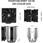 Disipador - Thermalright Phantom Spirit 120 SE - Black - Radiador N/D - 2 Fans 120mm - AMD AM4/AM5 | Intel LGA 1700/1851 - Imagen 3