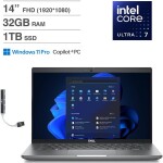Dell Latitude 5450 14" 60Hz Laptop – Intel Core Ultra 7 155U  – 32GB DDR5 – 1TB SSD - Titan Gray