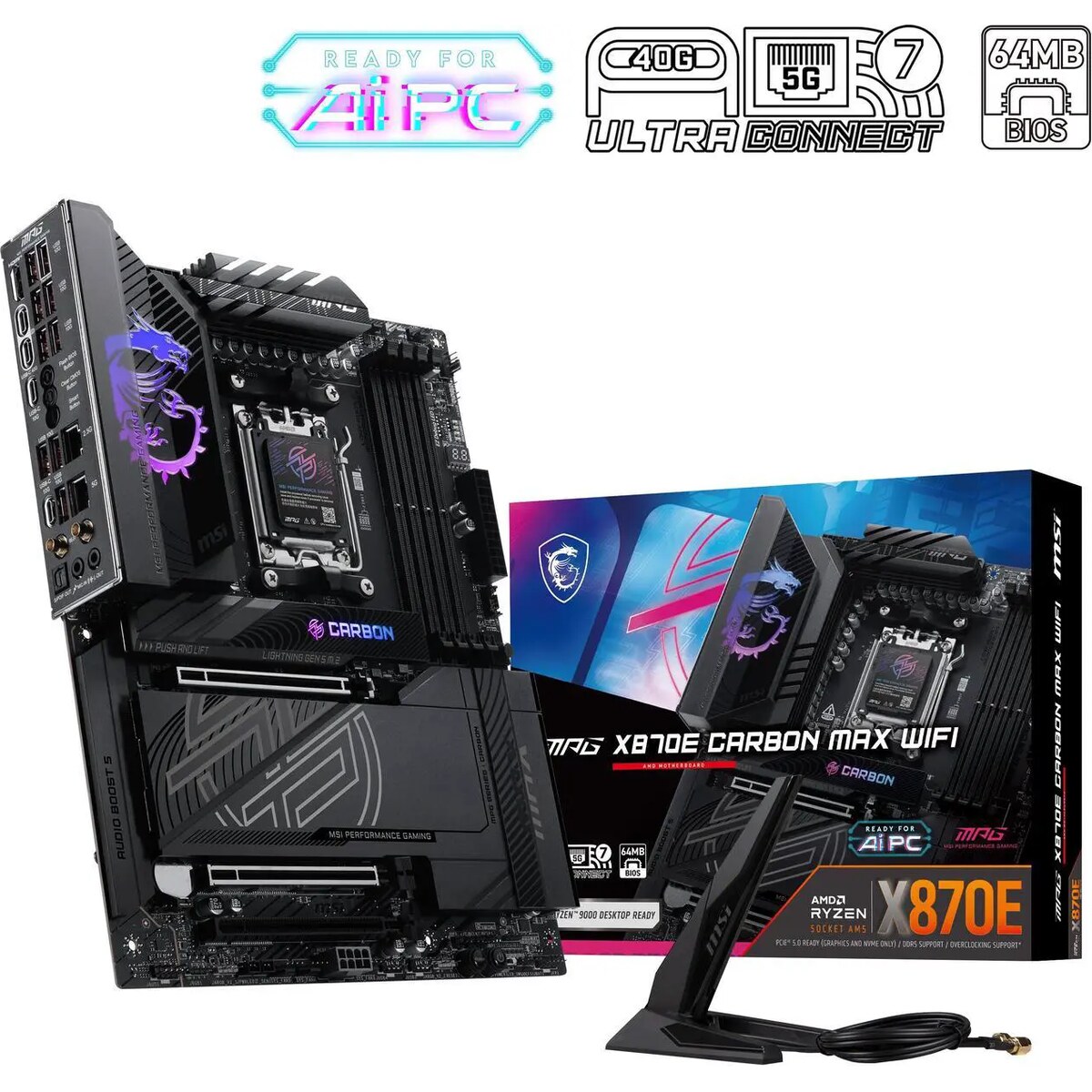 Motherboard MSI MPG X870E CARBON MAX WIFI Socket AM5 ATX