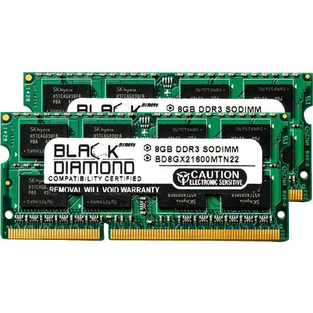 Memoria RAM Laptop Black Diamond Memory BD8GX21600MTN22 16GB (2 x 8GB) 204-Pin DDR3 1600 Mhz CL11