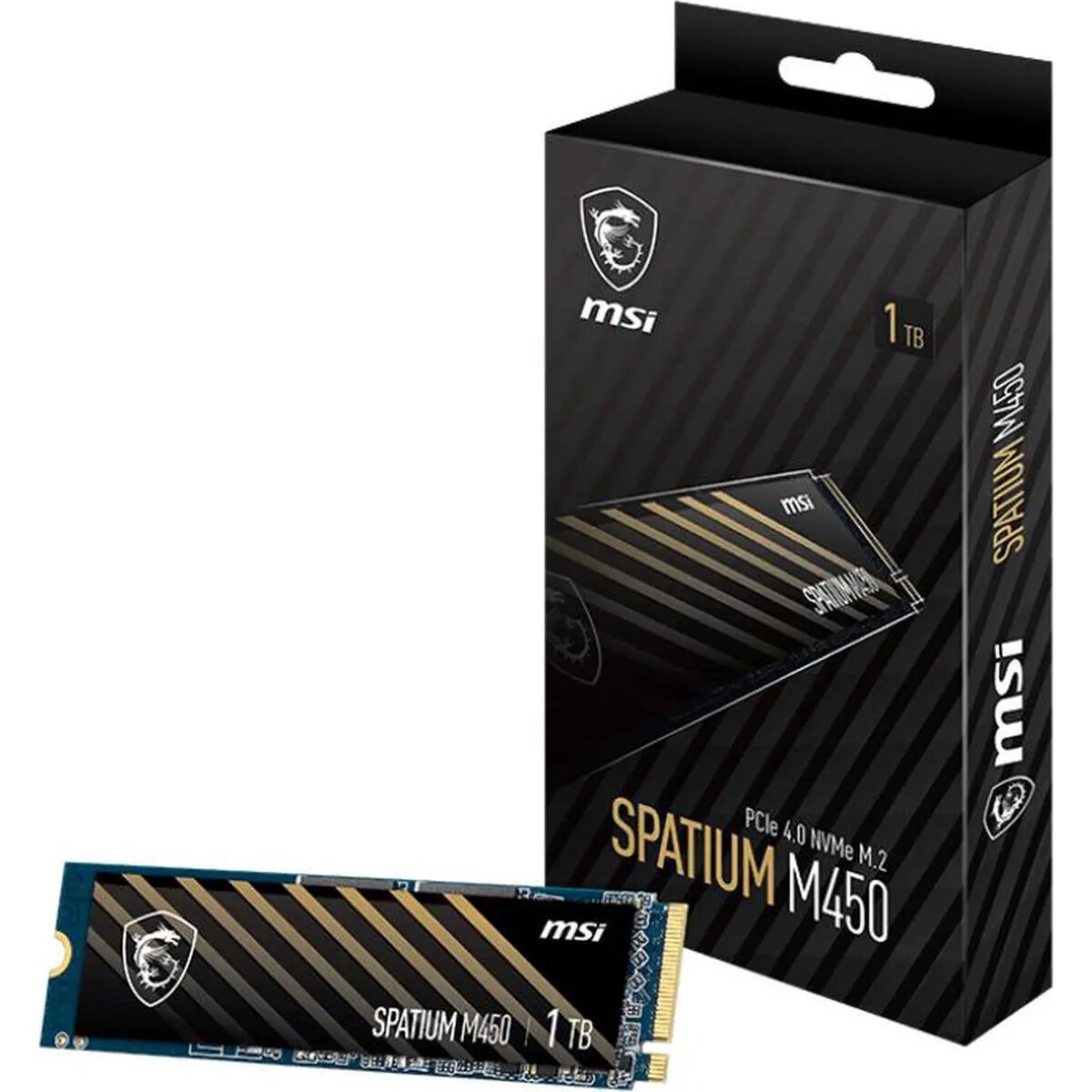 Disco Duro Solido SSD MSI SPATIUM M450 1TB PCIe M.2 2280 hasta 3400 MB/s