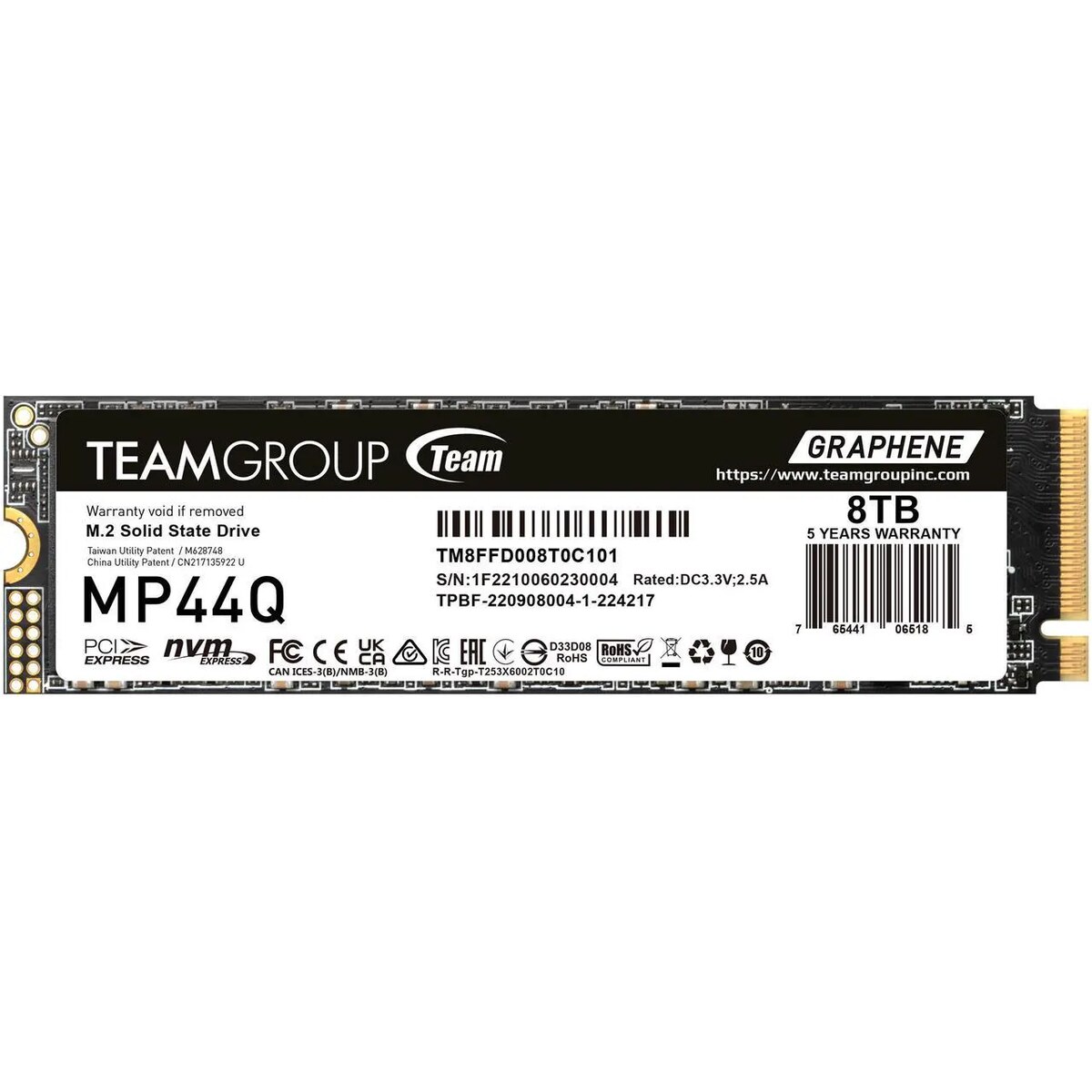 Disco Duro Solido SSD TeamGroup MP44Q 8TB PCIe M.2 2280 hasta 7400 MB/s