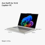 Acer Swift Go 16 AI Pro 16" OLED Touch Screen – Intel Core Ultra 7 355 – 32GB LPDDR5X – 1TB SSD - Imagen 2