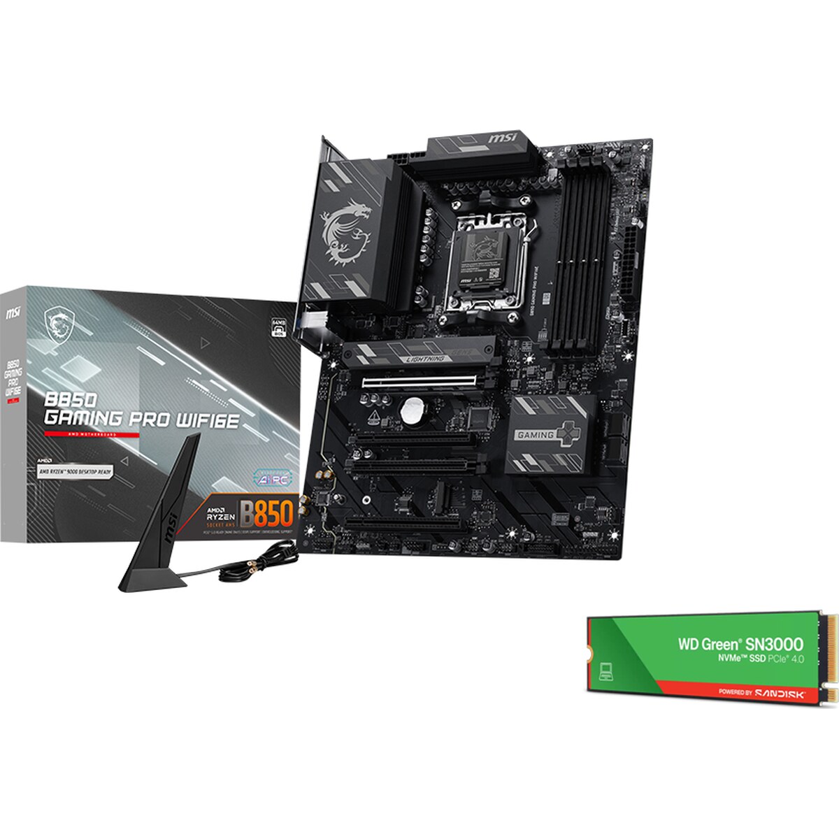 Motherboard MSI B850 GAMING PRO WIFI6E Bundle 1TB NVMe SSD Socket AM5 ATX