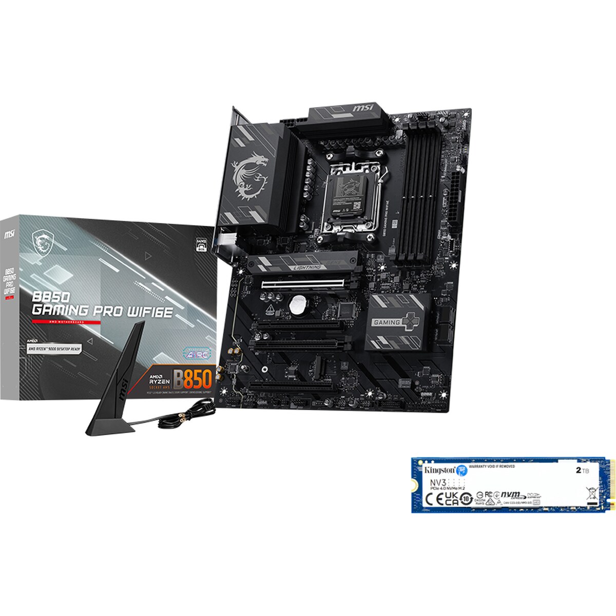 Motherboard MSI B850 GAMING PRO WIFI6E Bundle 2TB NVMe SSD Socket AM5 ATX