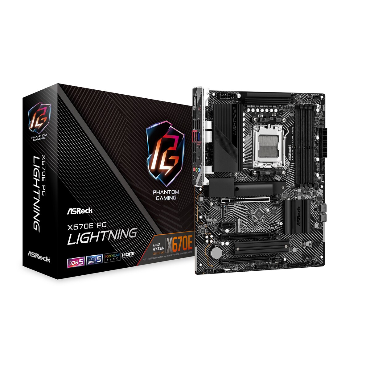 Motherboard ASRock X670E PG Lightning Socket AM5 ATX