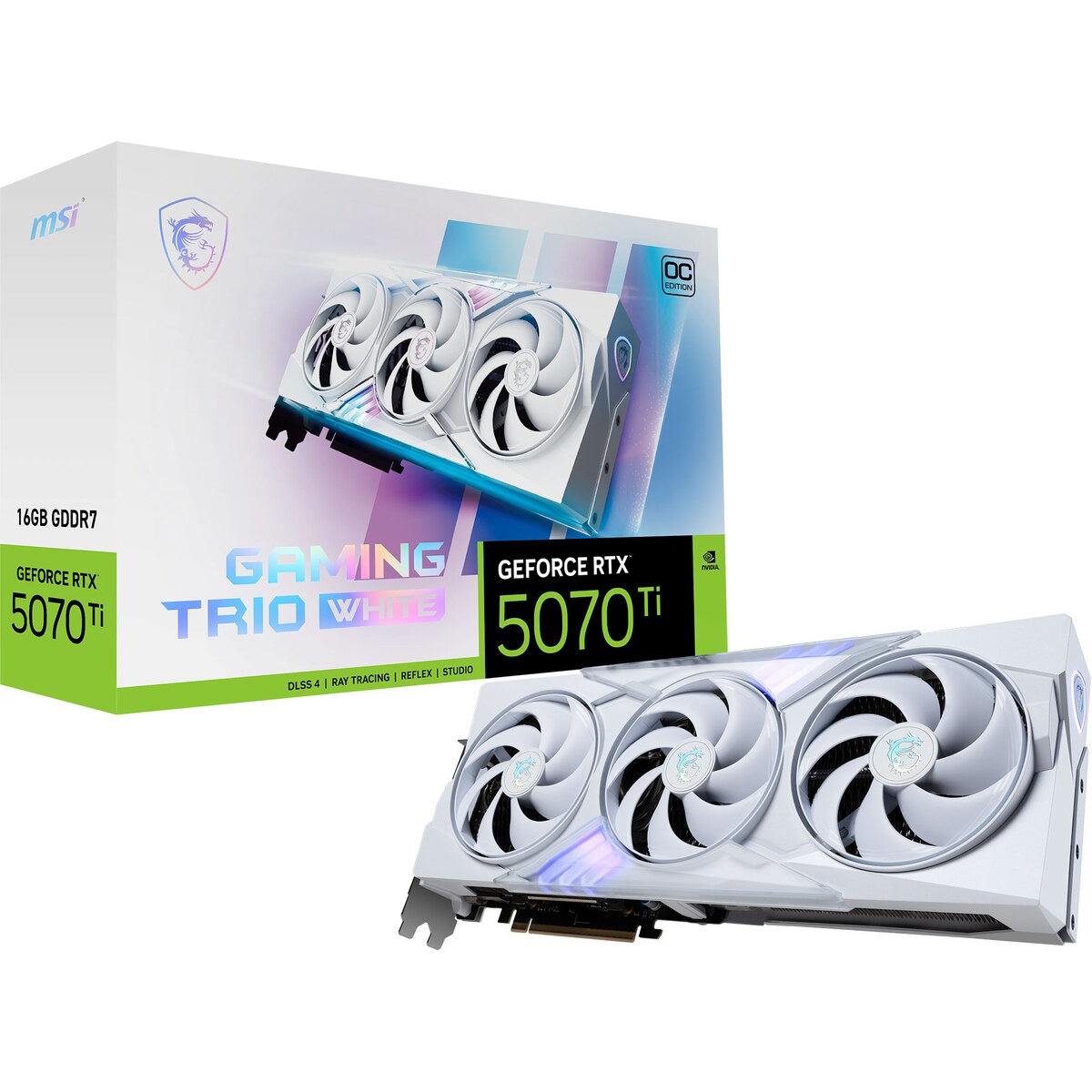 Tarjeta de video MSI Gaming GeForce RTX 5070 Ti 16GB Trio OC White