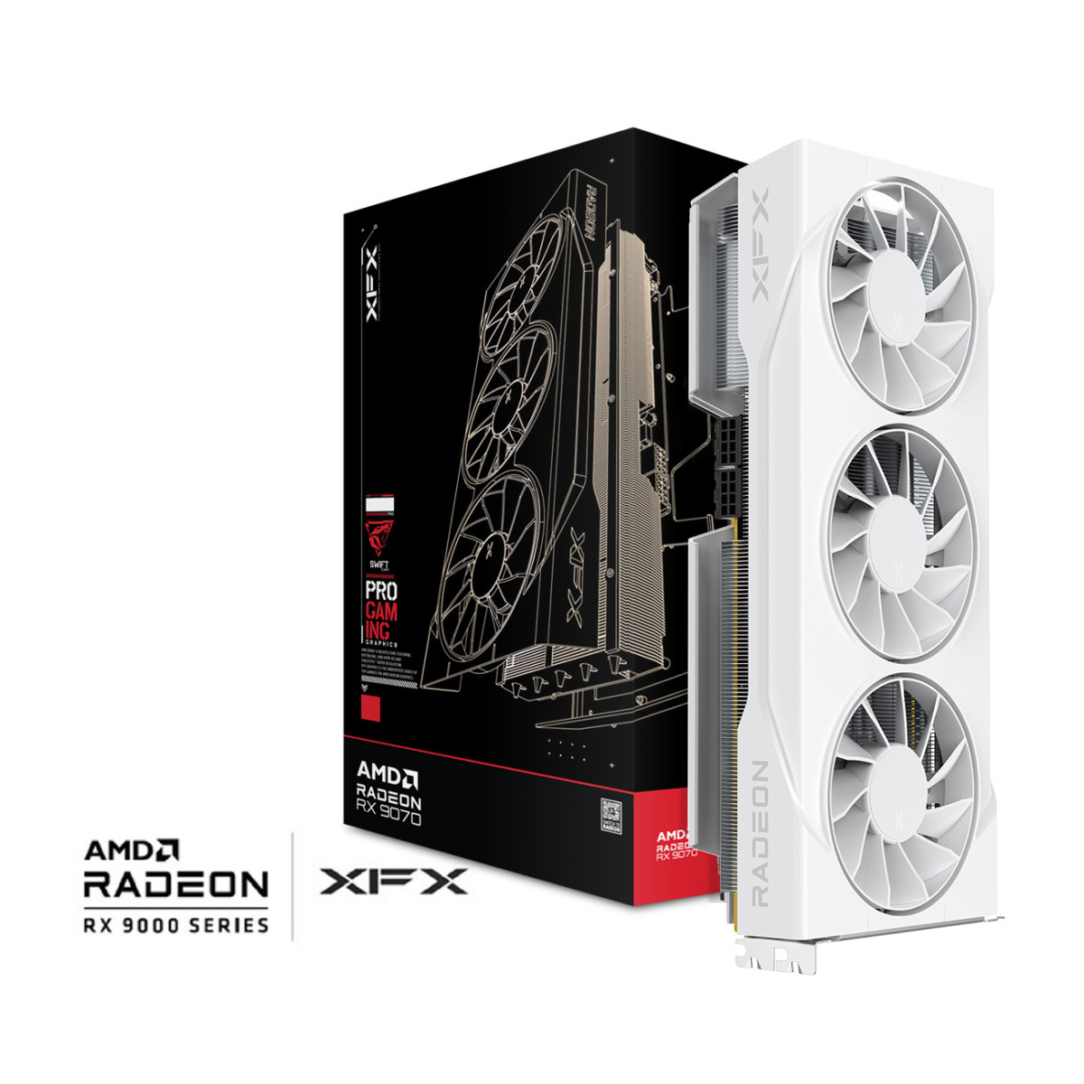 Tarjeta de video XFX Swift Radeon RX 9070 GRE 12GB White