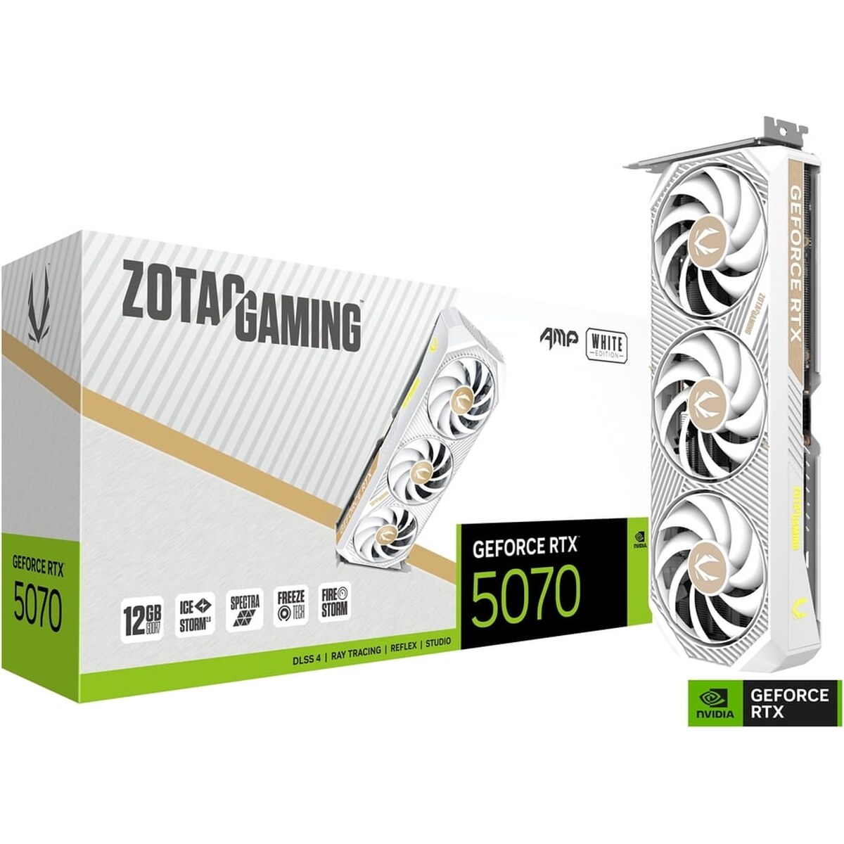 14-500-655-07_square Tarjeta de video Zotac Gaming GeForce RTX 5070 AMP White Edition 12GB GDDR7 - Imagen 1