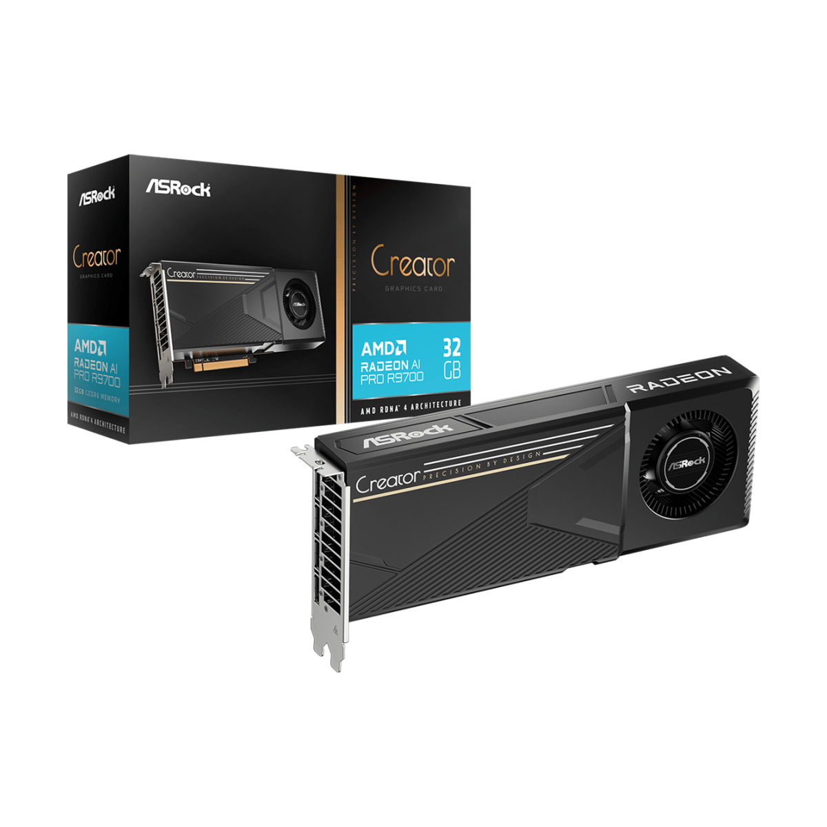 Tarjeta de video ASRock Creator Radeon AI Pro R9700 32GB