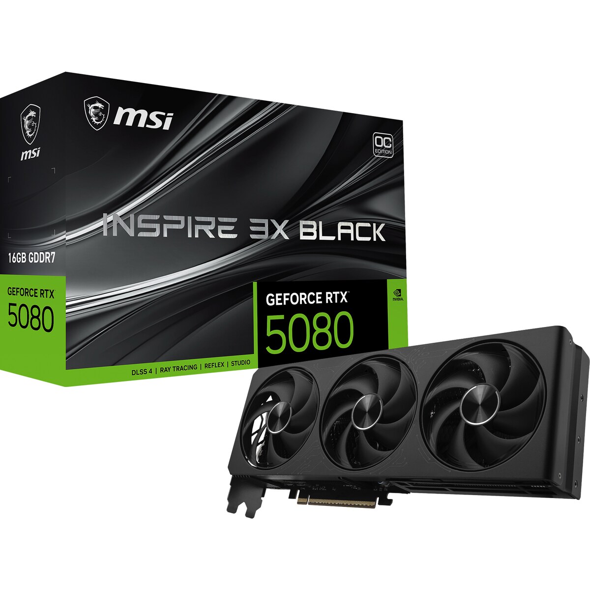 Tarjeta de video MSI Inspire 3X GeForce RTX 5080 16GB OC Black