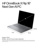 HP OmniBook X Flip 2-in-1 16" 2K OLED 120Hz Touch Screen – AMD Ryzen AI 7 445 – 16GB DDR5 – 1TB SSD - Silver - Imagen 4