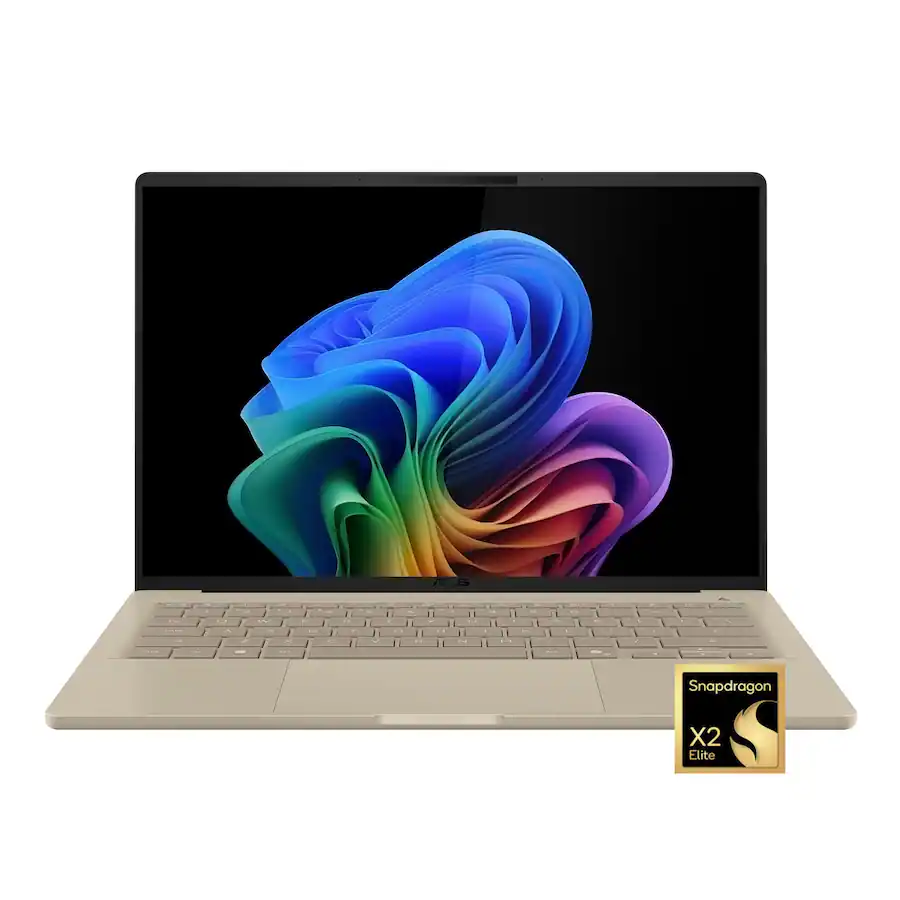 85a961a4-b16e-4177-a5de-41c3fbe4b50e ASUS Zenbook A14 14" FHD+ OLED Touch Laptop 60Hz – Qualcomm Snapdragon X2 Elite – 16GB LPDDR5X – 512GB SSD – Beige - Imagen 1