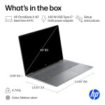 HP OmniBook X 16" 2K 120Hz Touch Screen – Intel Core Ultra 9 – 32GB DDR5 – 1TB SSD - Silver - Imagen 2