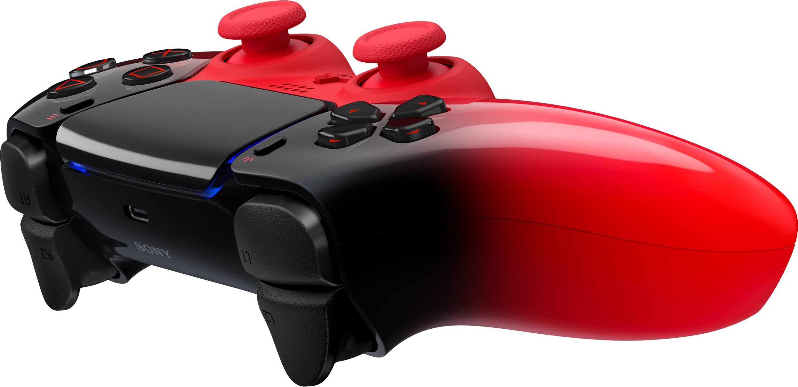 Control DualSense Techno Red vista superior