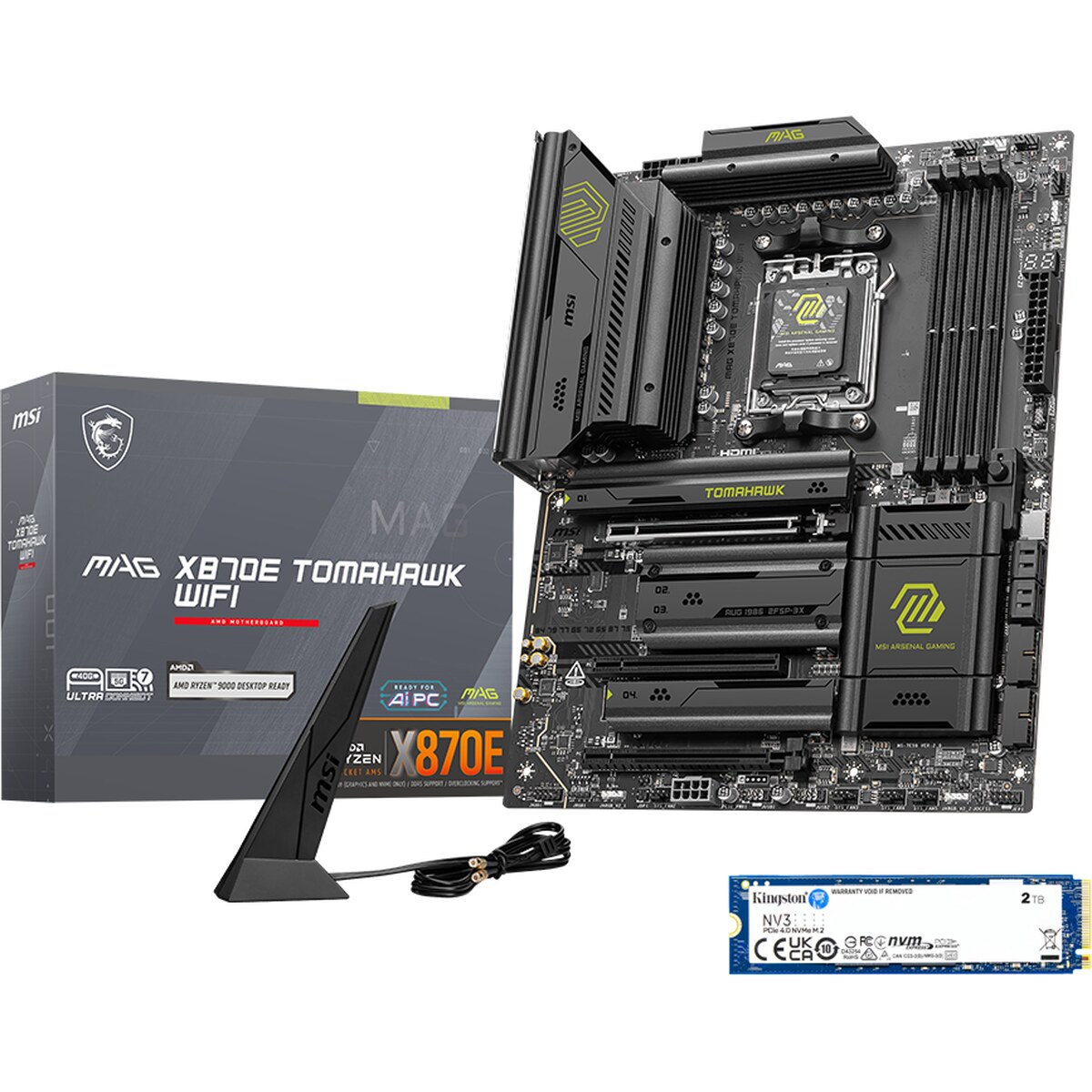 Motherboard MSI MAG X870E TOMAHAWK WIFI Bundle 2TB M.2 NVMe SSD Socket AM5 ATX